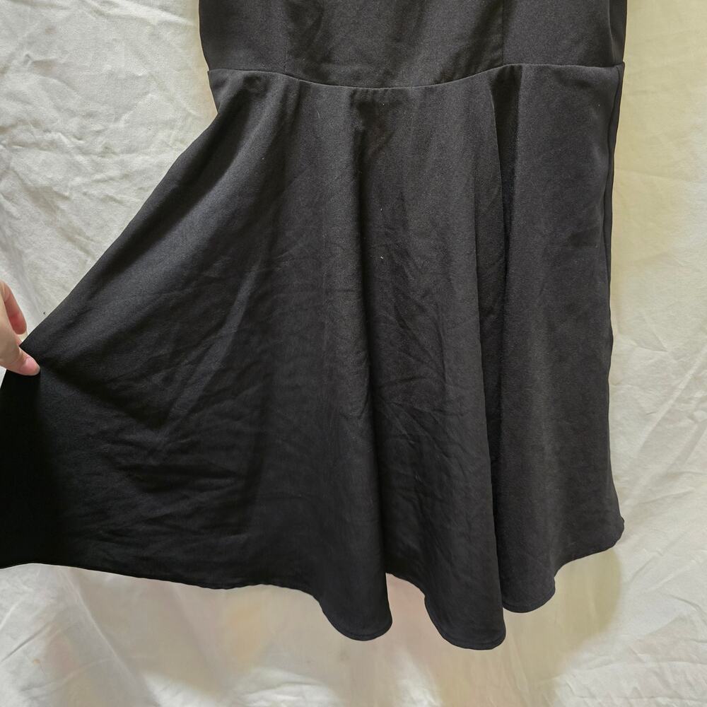 Altar'd State black sleeveless ruffle mini dress circle skirt back zip medium - Picture 4 of 11